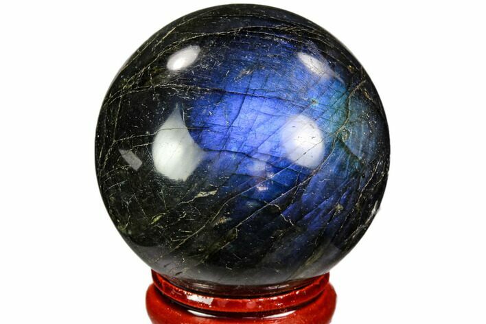 Flashy, Polished Labradorite Sphere - Great Color Play #105744